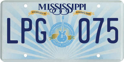 MS license plate LPG075