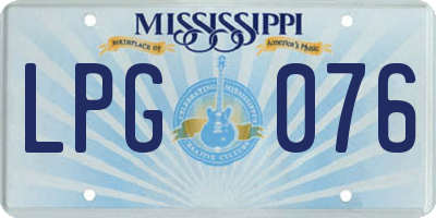 MS license plate LPG076