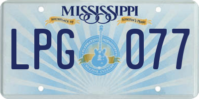 MS license plate LPG077