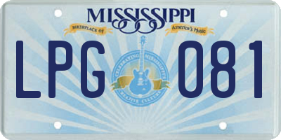 MS license plate LPG081