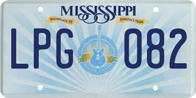 MS license plate LPG082