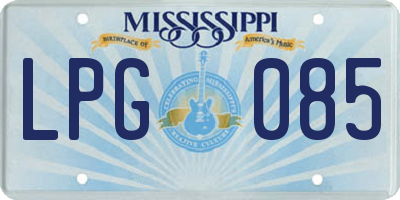 MS license plate LPG085