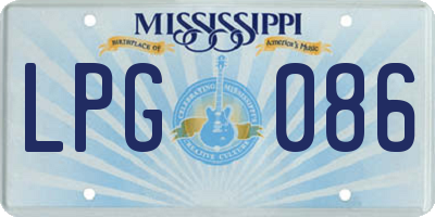 MS license plate LPG086