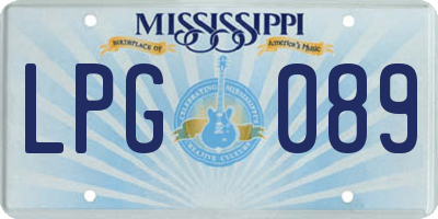 MS license plate LPG089