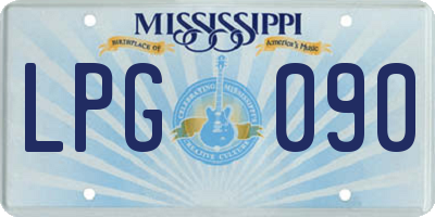 MS license plate LPG090