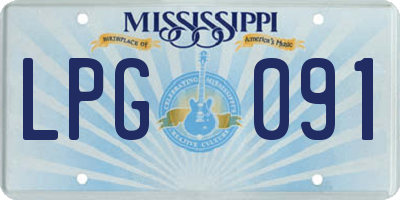 MS license plate LPG091