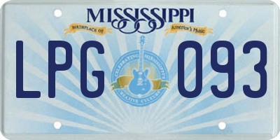 MS license plate LPG093