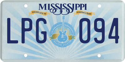 MS license plate LPG094