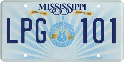 MS license plate LPG101