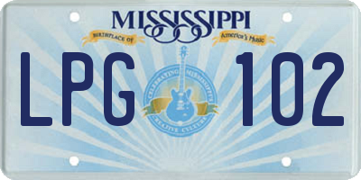 MS license plate LPG102