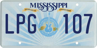 MS license plate LPG107
