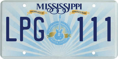MS license plate LPG111