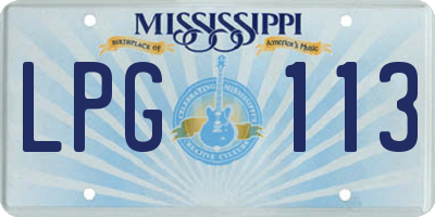 MS license plate LPG113