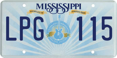 MS license plate LPG115