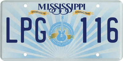 MS license plate LPG116