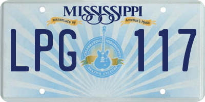 MS license plate LPG117
