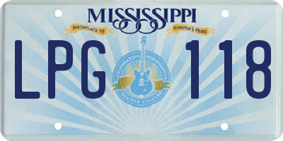 MS license plate LPG118