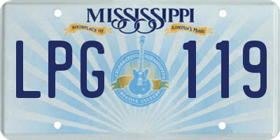 MS license plate LPG119