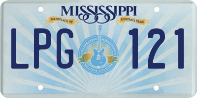 MS license plate LPG121