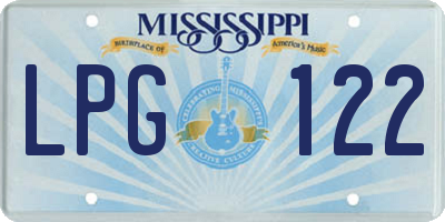MS license plate LPG122