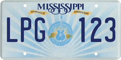 MS license plate LPG123