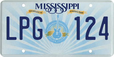 MS license plate LPG124