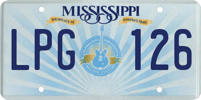 MS license plate LPG126