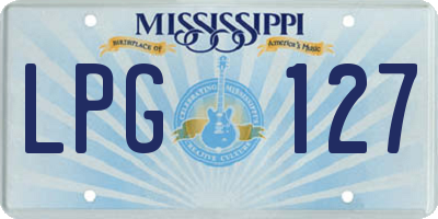 MS license plate LPG127
