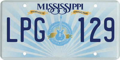 MS license plate LPG129