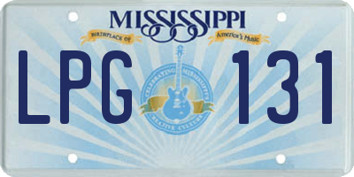 MS license plate LPG131