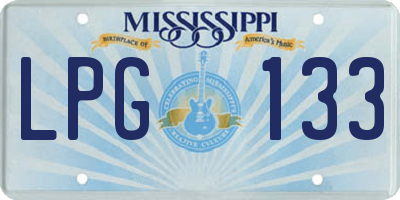MS license plate LPG133
