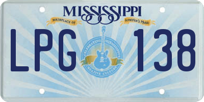 MS license plate LPG138