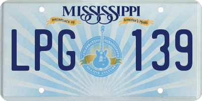 MS license plate LPG139