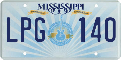 MS license plate LPG140