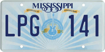 MS license plate LPG141