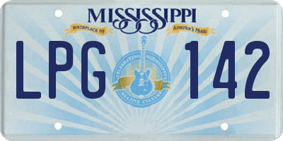 MS license plate LPG142