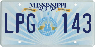 MS license plate LPG143