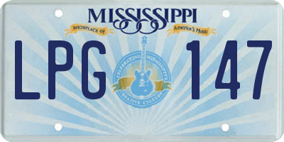 MS license plate LPG147