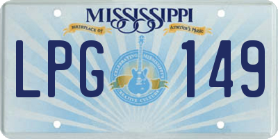 MS license plate LPG149