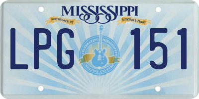 MS license plate LPG151