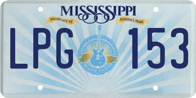 MS license plate LPG153