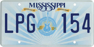 MS license plate LPG154