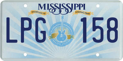 MS license plate LPG158