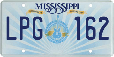 MS license plate LPG162