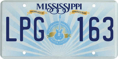 MS license plate LPG163