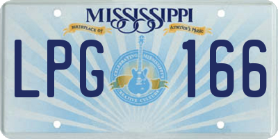 MS license plate LPG166