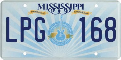 MS license plate LPG168