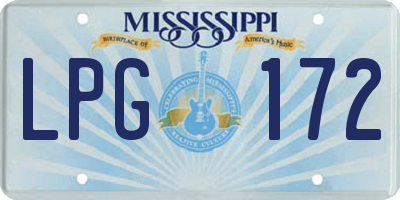 MS license plate LPG172