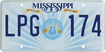 MS license plate LPG174