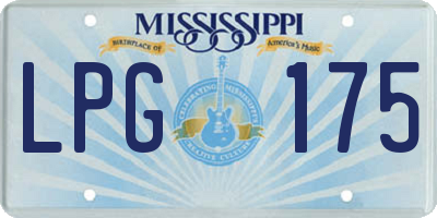 MS license plate LPG175
